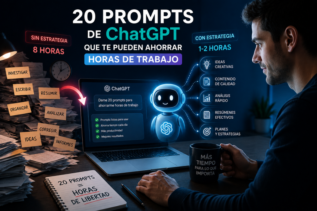 20 prompts de ChatGPT que te pueden ahorrar horas de trabajo