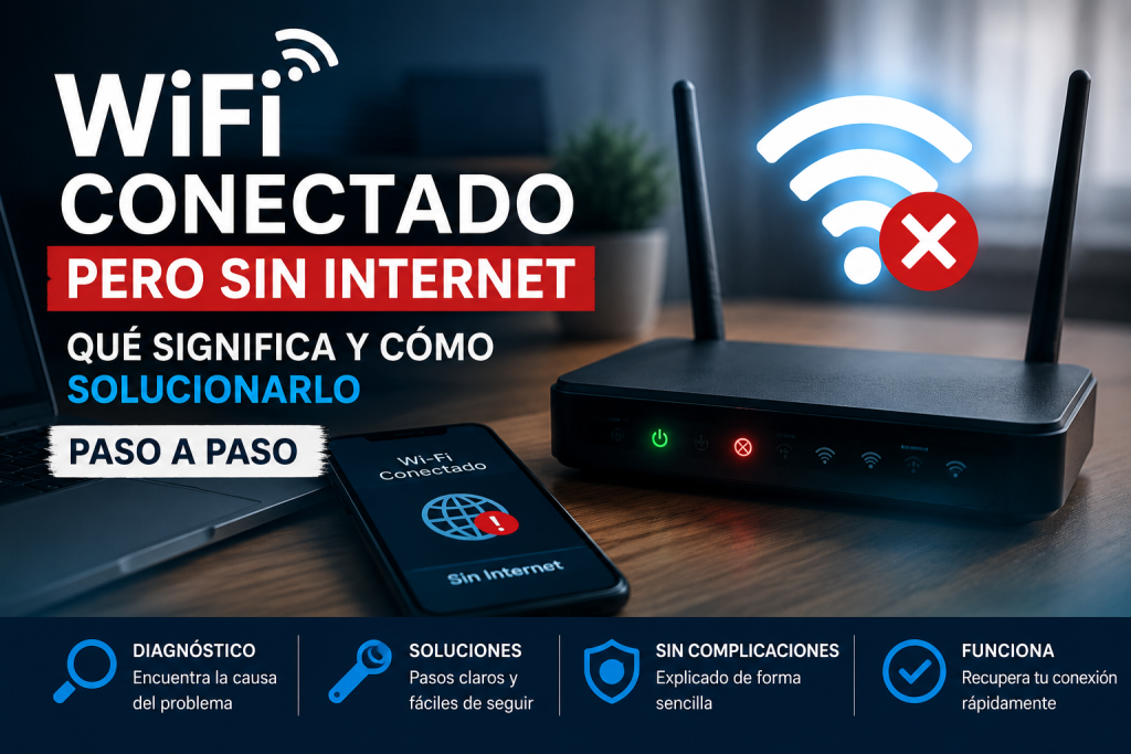 WiFi conectado pero sin Internet: qué significa y cómo solucionarlo paso a paso