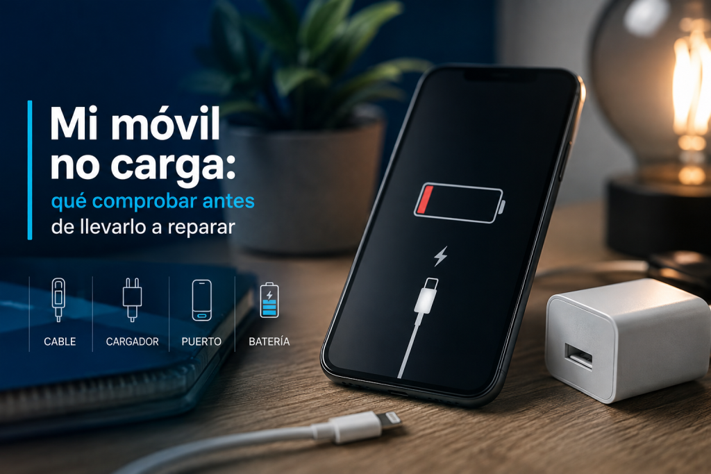 Mi móvil no carga: qué comprobar antes de llevarlo a reparar