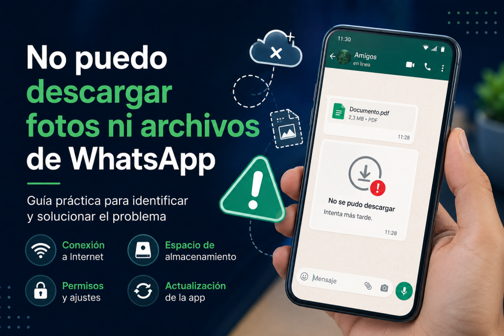 No puedo descargar fotos ni archivos de WhatsApp: causas y soluciones paso a paso