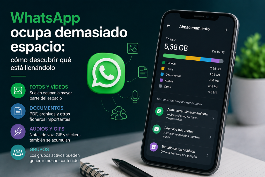 WhatsApp ocupa demasiado espacio: cómo descubrir qué está llenándolo