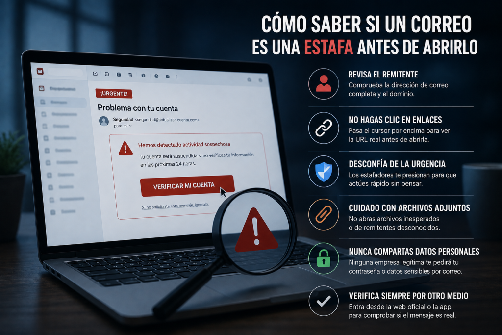 Cómo saber si un correo electrónico es una estafa antes de abrirlo