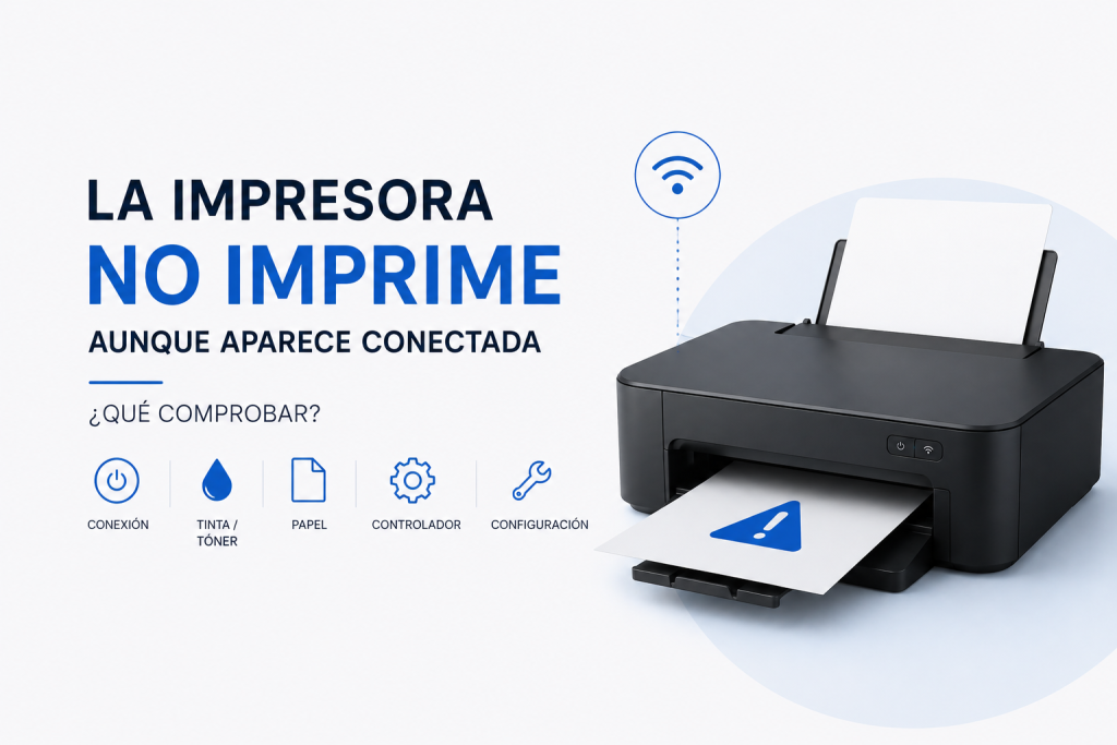 La impresora no imprime aunque aparece conectada: qué comprobar
